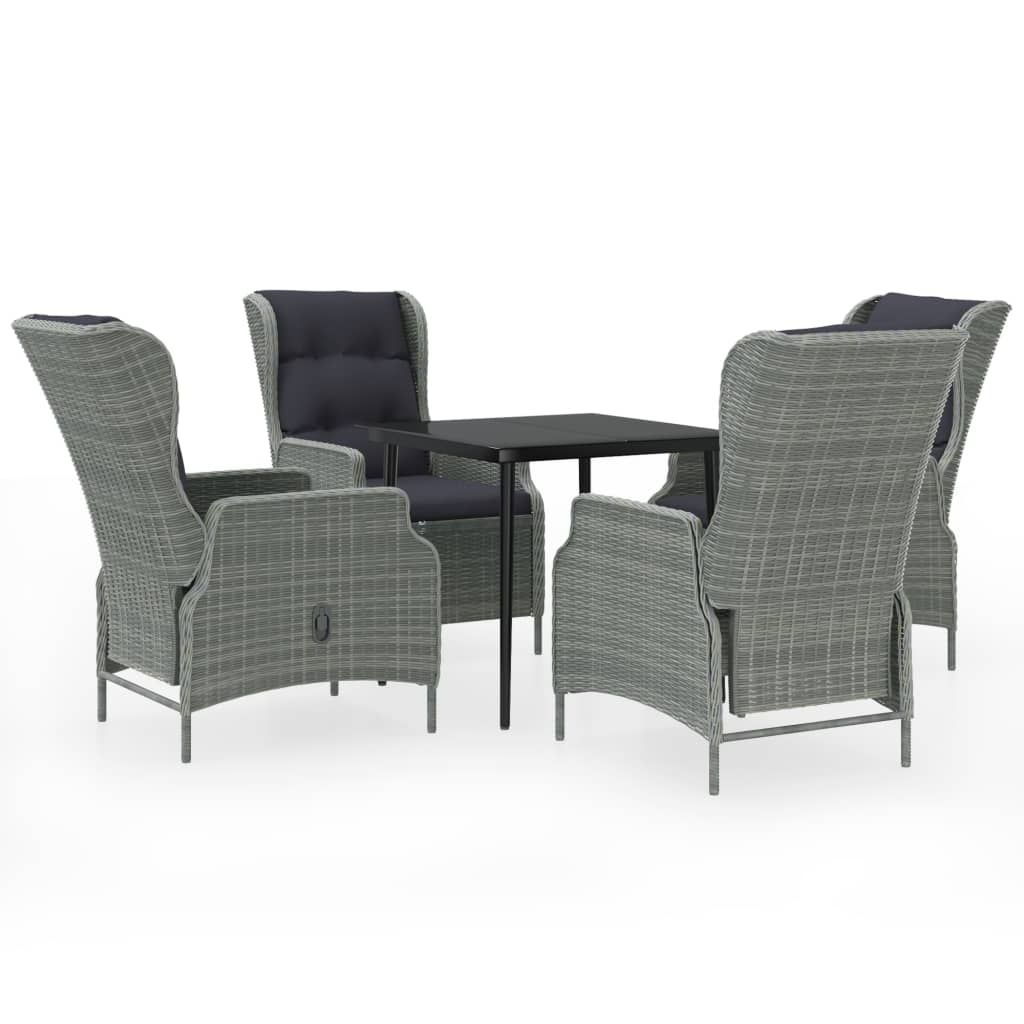 Set Mobili da Pranzo per Giardino 5 pz Grigio Chiaro | homemem39