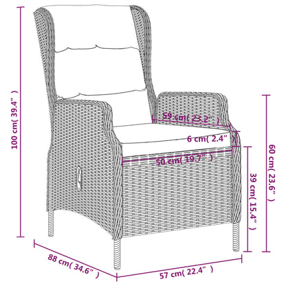 Set da Pranzo da Giardino 9 pz Marrone | homemem39
