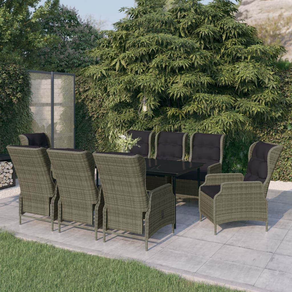 Set da Pranzo da Giardino 9 pz Marrone | homemem39