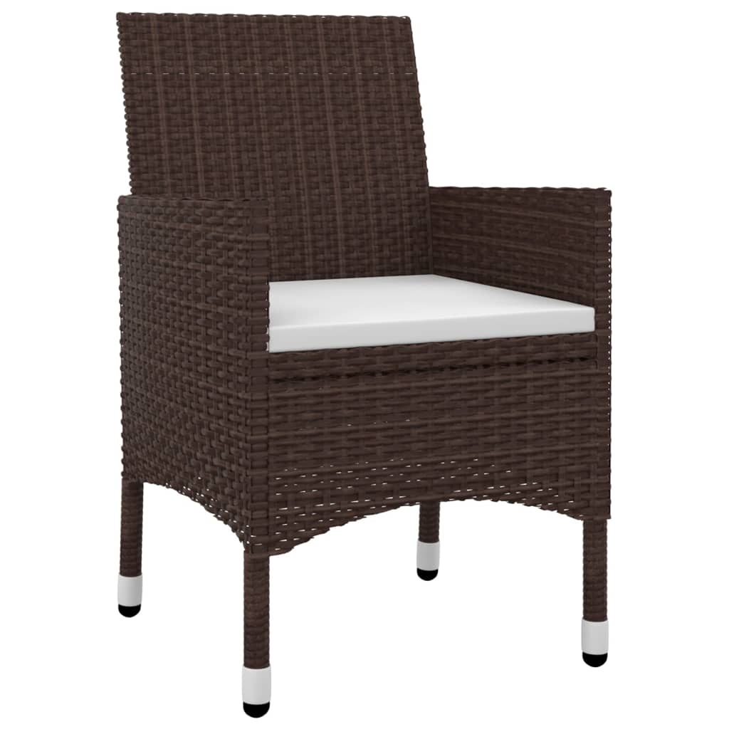 Set da Pranzo per Giardino 9 pz con Cuscini Polyrattan e Vetro | homemem39