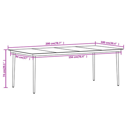 Set da Pranzo per Giardino 9 pz con Cuscini Polyrattan e Vetro | homemem39