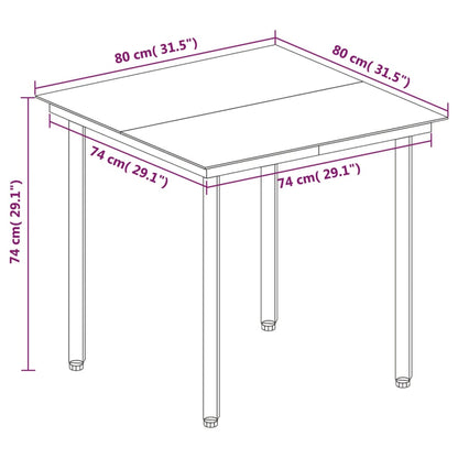 Set da Pranzo per Giardino 3 pz con Cuscini Polyrattan e Vetro | homemem39