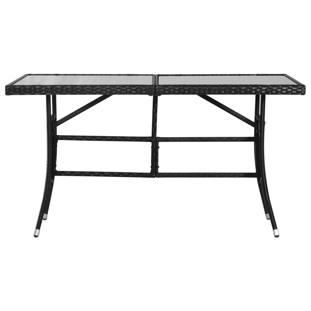 Tavolo da Giardino Nero 140x80x74 cm in Polyrattan | homemem39