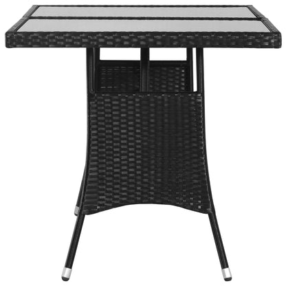 Tavolo da Giardino Nero 140x80x74 cm in Polyrattan | homemem39