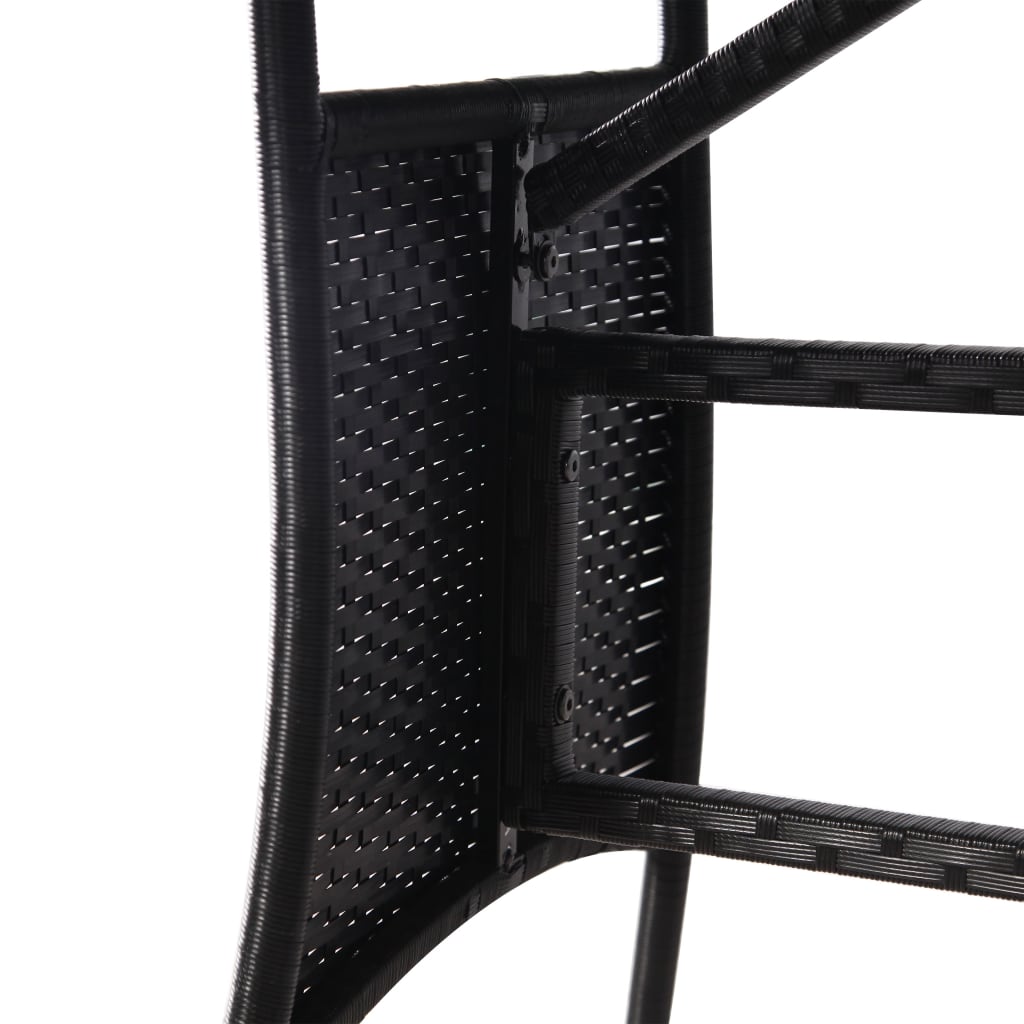 Tavolo da Giardino Nero 140x80x74 cm in Polyrattan | homemem39