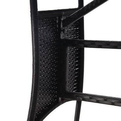 Tavolo da Giardino Nero 140x80x74 cm in Polyrattan | homemem39
