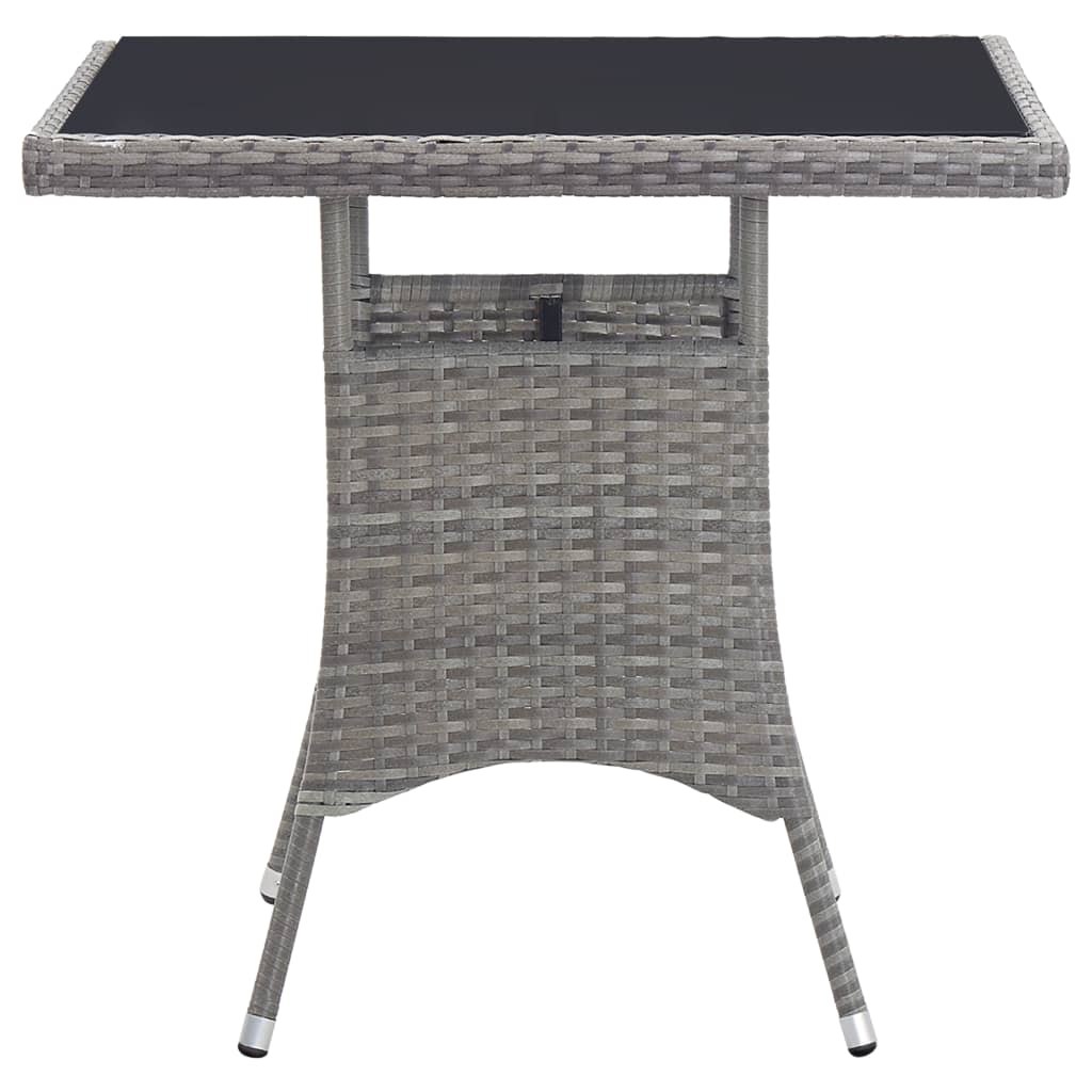 Tavolo da Giardino Grigio 80x80x74 cm in Polyrattan - homemem39