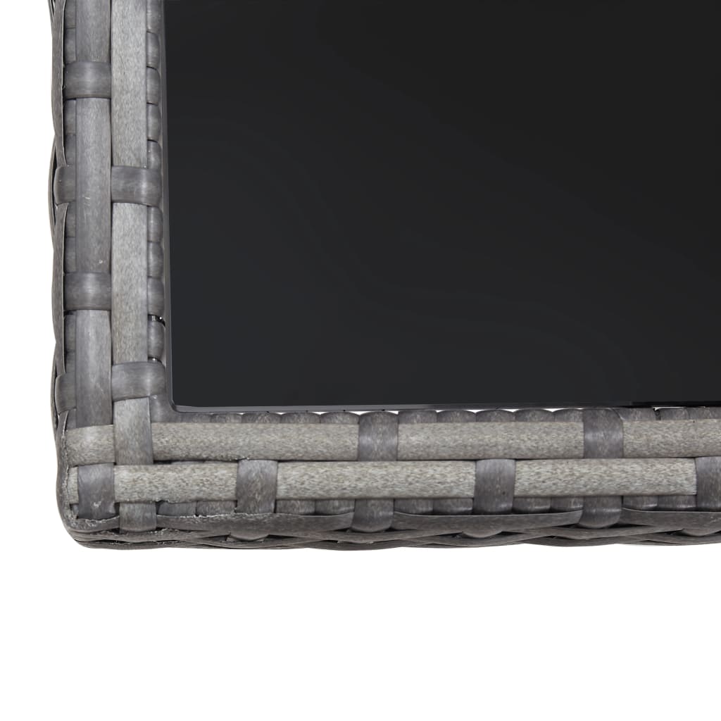 Tavolo da Giardino Grigio 80x80x74 cm in Polyrattan - homemem39