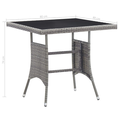 Tavolo da Giardino Grigio 80x80x74 cm in Polyrattan - homemem39
