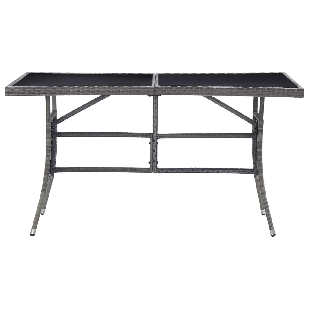 Tavolo da Giardino Grigio 140x80x74 cm in Polyrattan | homemem39