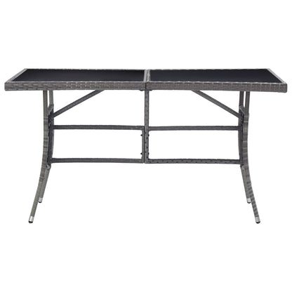 Tavolo da Giardino Grigio 140x80x74 cm in Polyrattan | homemem39