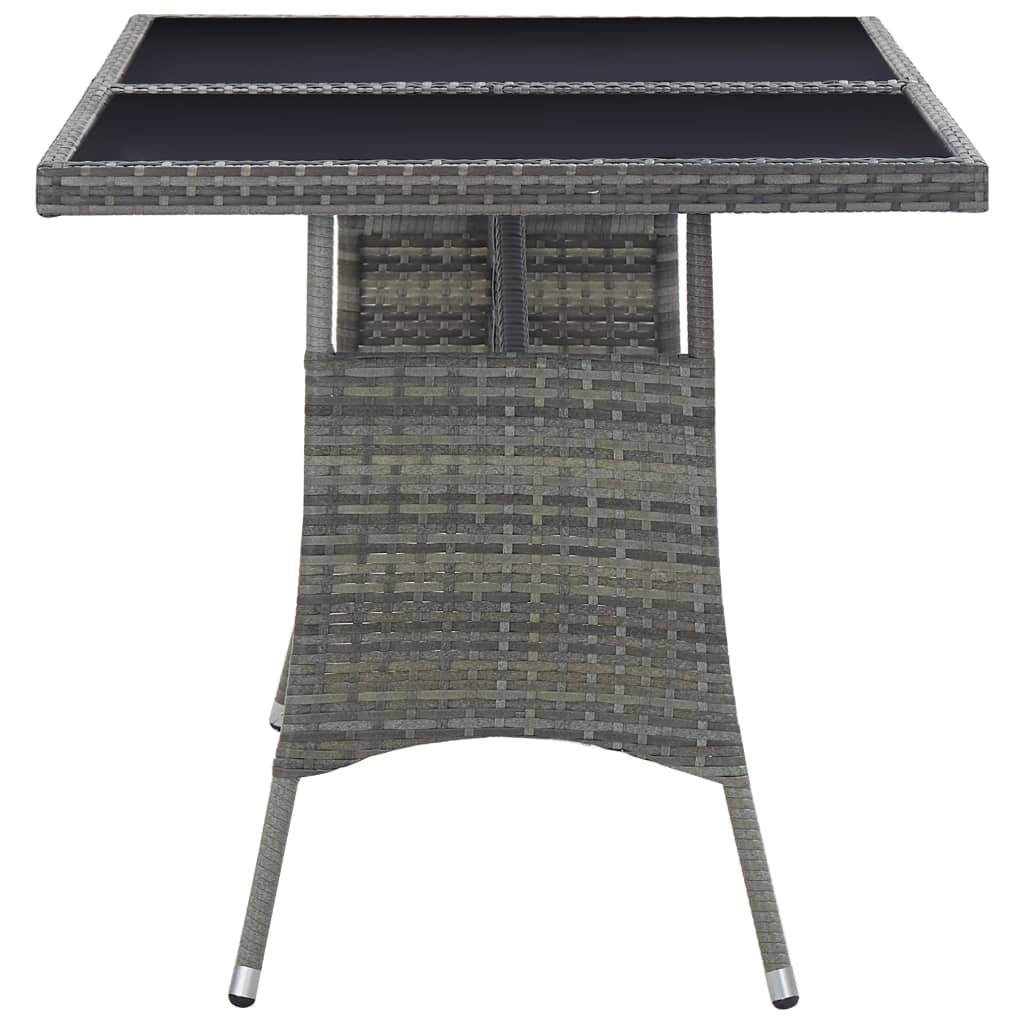 Tavolo da Giardino Grigio 140x80x74 cm in Polyrattan | homemem39