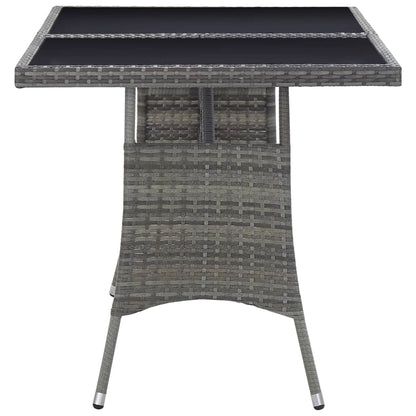 Tavolo da Giardino Grigio 140x80x74 cm in Polyrattan | homemem39