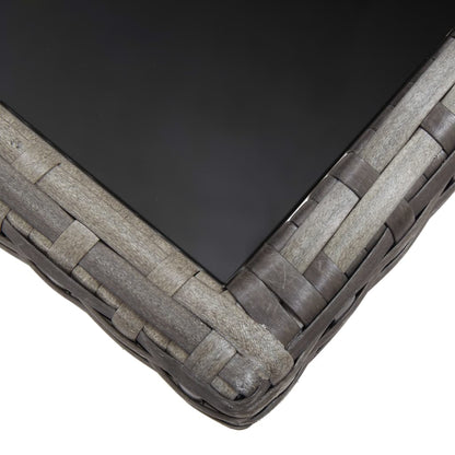Tavolo da Giardino Grigio 140x80x74 cm in Polyrattan | homemem39