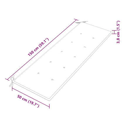 Panchina Batavia con Cuscino Crema 150 cm Legno Massello Teak - homemem39