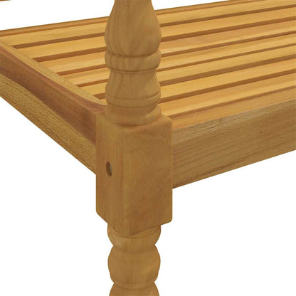 Panchina Batavia con Cuscino Nero 150 cm Legno Massello Teak - homemem39