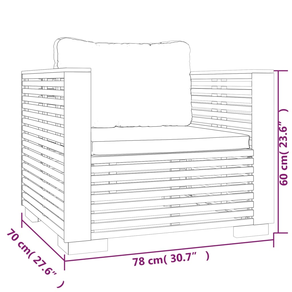 Set Divani da Giardino 12 pz con Cuscini Legno Massello di Teak