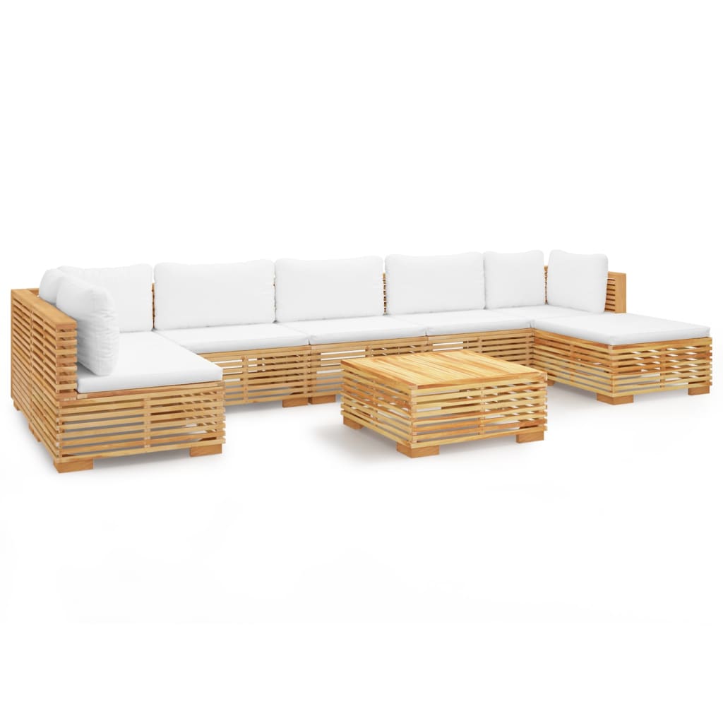 Set Divani da Giardino 8 pz con Cuscini Legno Massello di Teak