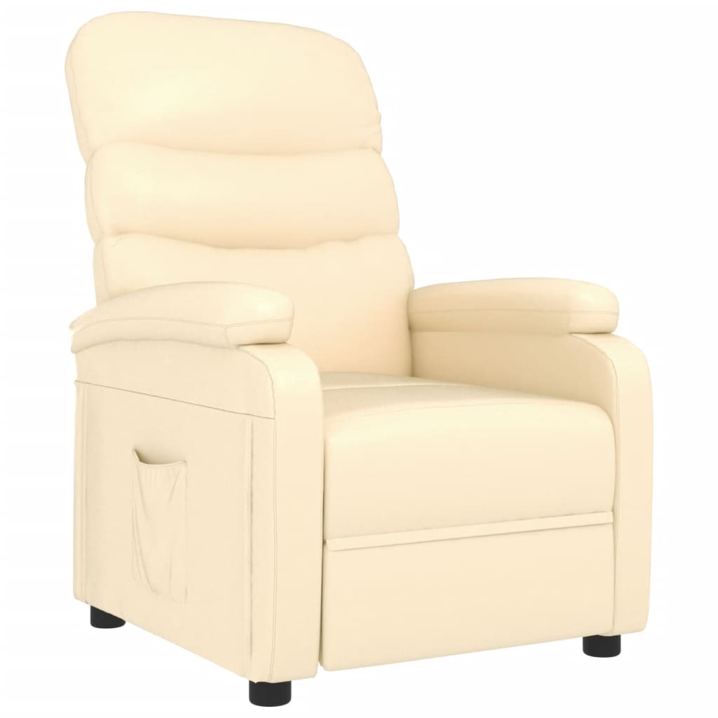 Poltrona Reclinabile Crema in Similpelle | homemem39