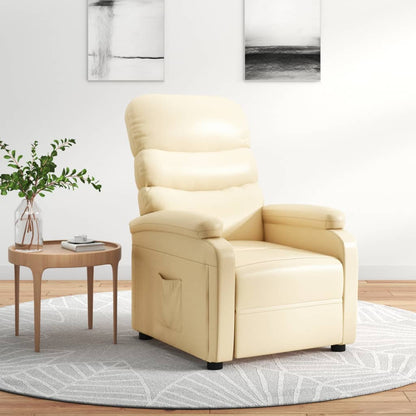 Poltrona Reclinabile Crema in Similpelle | homemem39