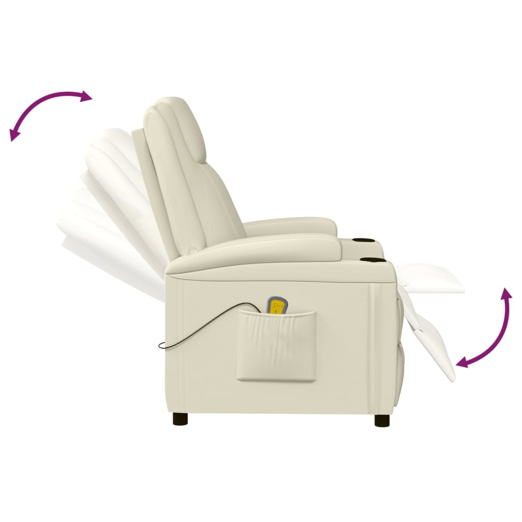 Poltrona Massaggiante Bianco Crema in Similpelle | homemem39