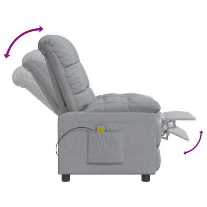 Poltrona Massaggiante in Tessuto Grigio Chiaro