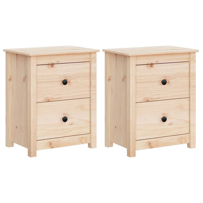 Comodini 2 pz 50x35x61,5 cm in Legno Massello di Pino