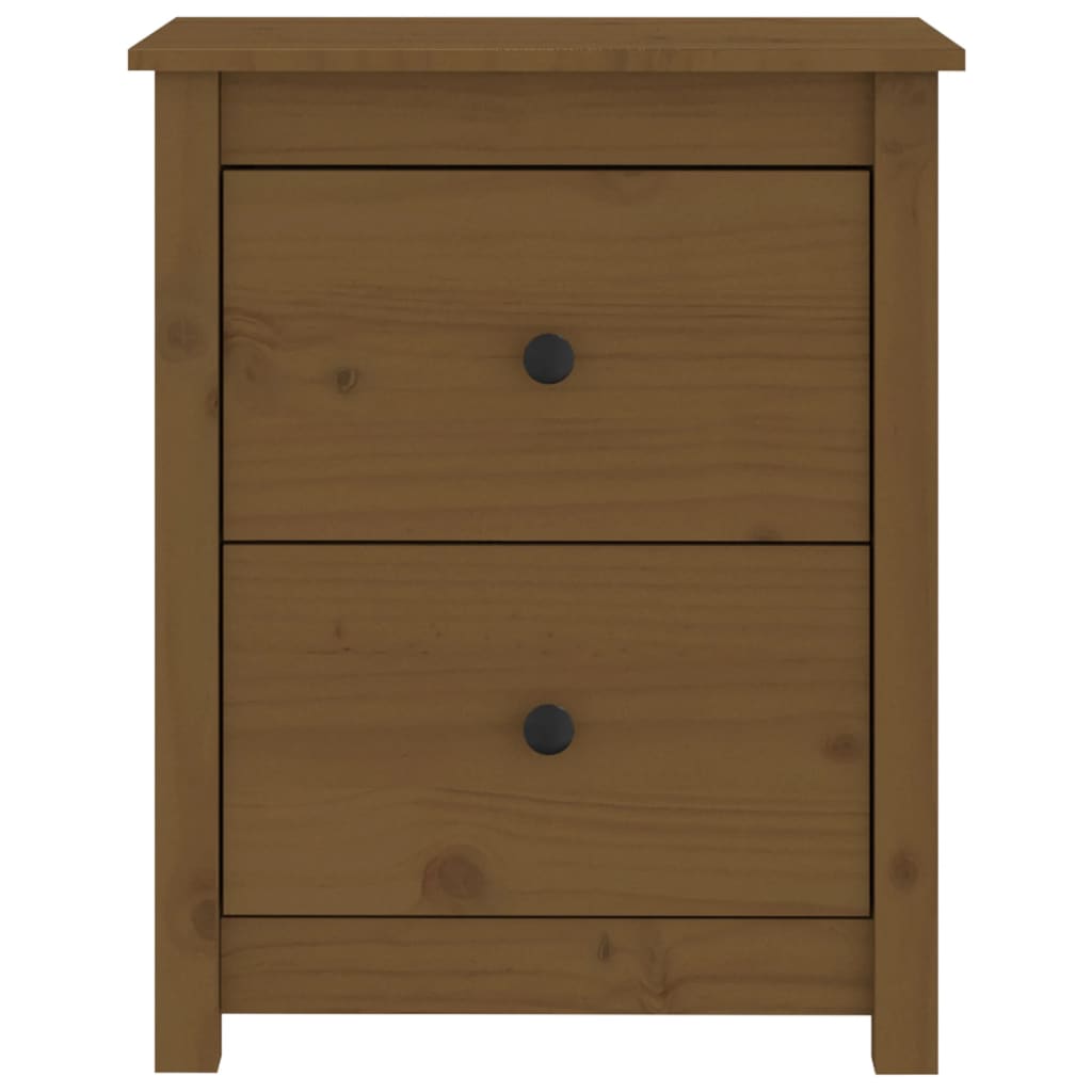 Comodino Marrone Ambra 50x35x61,5 cm in Legno Massello di Pino - homemem39