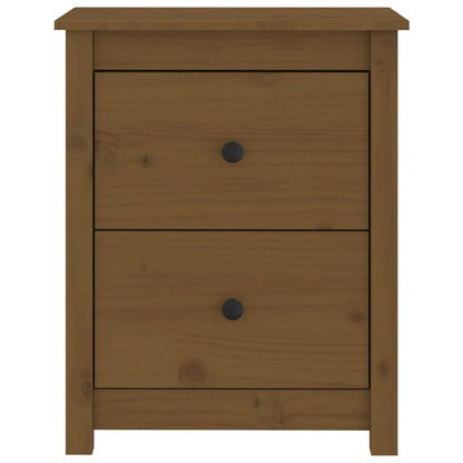 Comodino Marrone Ambra 50x35x61,5 cm in Legno Massello di Pino - homemem39