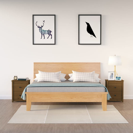 Comodini 2 pz Ambra 50x35x61,5 cm in Legno Massello di Pino - homemem39