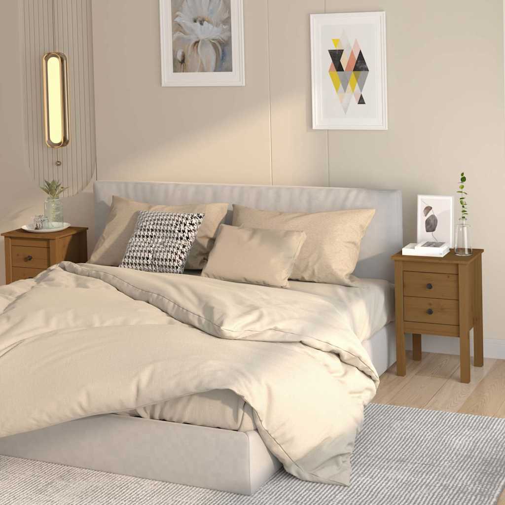 Comodini 2 pz ambra 40x35x61,5 cm in Legno Massello di Pino - homemem39