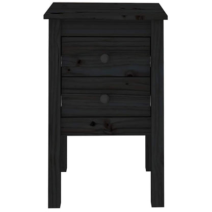 Comodini 2 pz Nera 40x35x61,5 cm in Legno Massello di Pino - homemem39