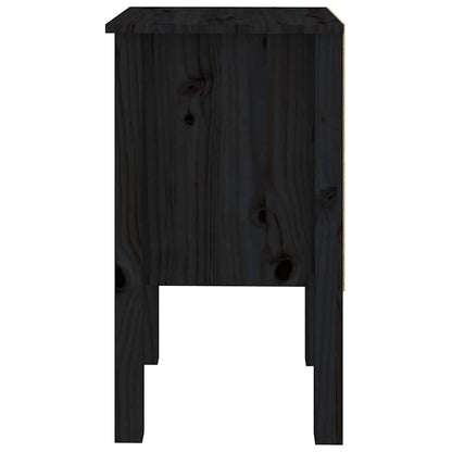 Comodini 2 pz Nera 40x35x61,5 cm in Legno Massello di Pino - homemem39