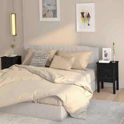 Comodini 2 pz Nera 40x35x61,5 cm in Legno Massello di Pino - homemem39
