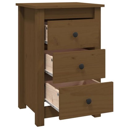 Comodini 2 pz ambra 40x35x61,5 cm in Legno Massello di Pino