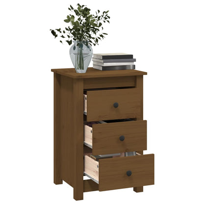Comodini 2 pz ambra 40x35x61,5 cm in Legno Massello di Pino