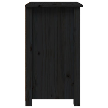 Comodini 2 pz Nera 40x35x61,5 cm in Legno Massello di Pino