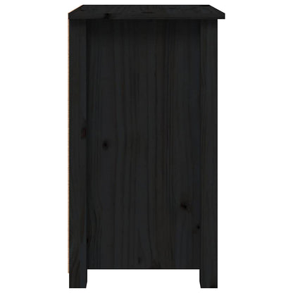 Comodini 2 pz Nera 40x35x61,5 cm in Legno Massello di Pino