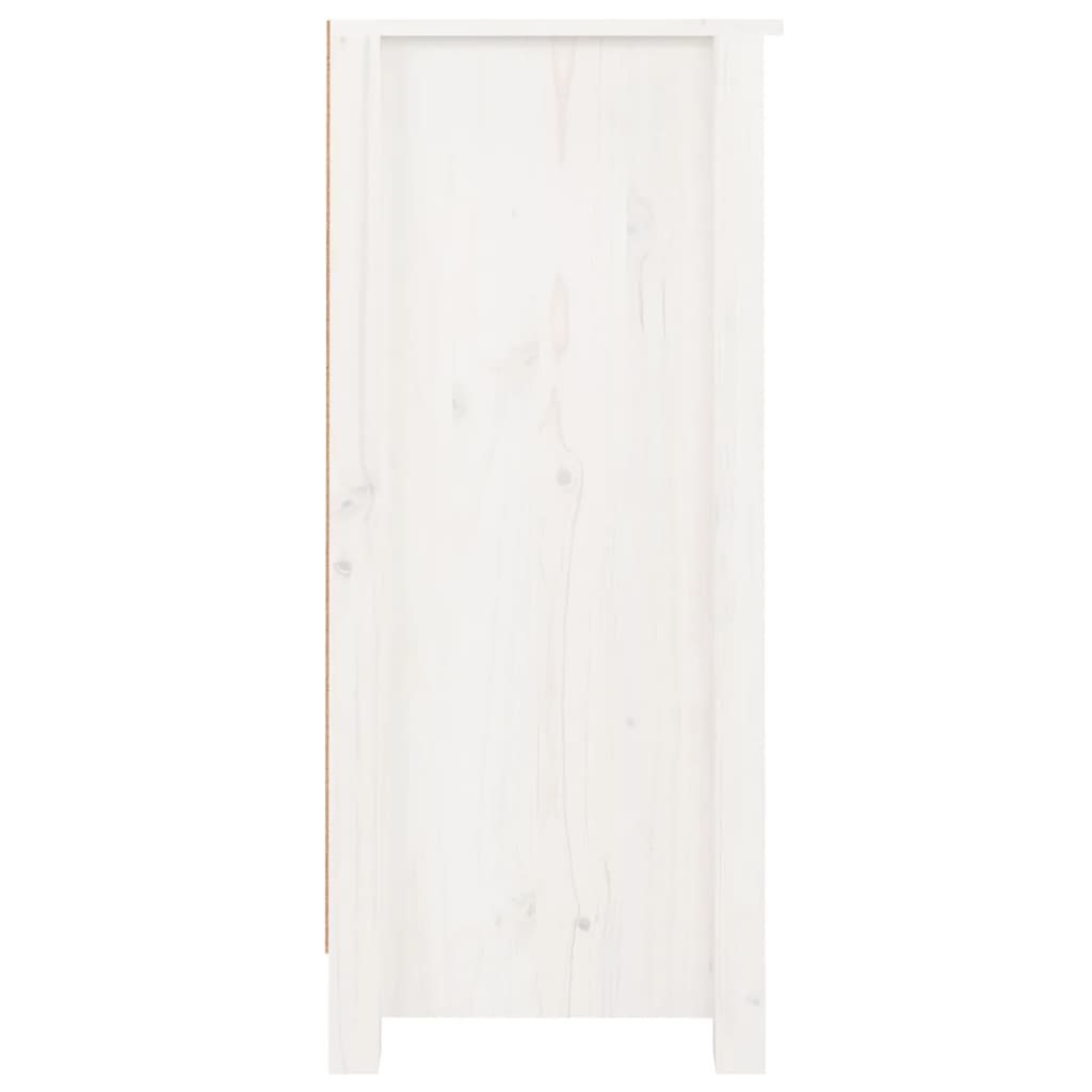 Credenze 2 pz Bianche 40x35x80 cm in Legno Massello di Pino - homemem39