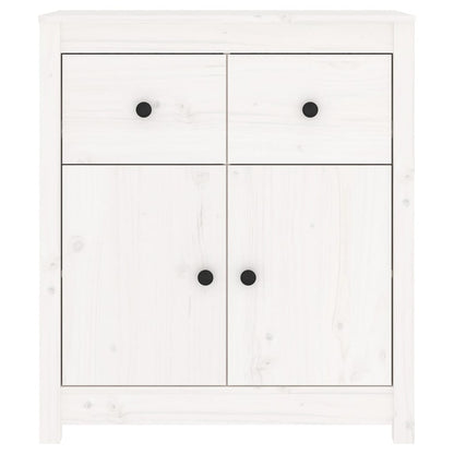 Credenza Bianca 70x35x80 cm in Legno Massello di Pino - homemem39