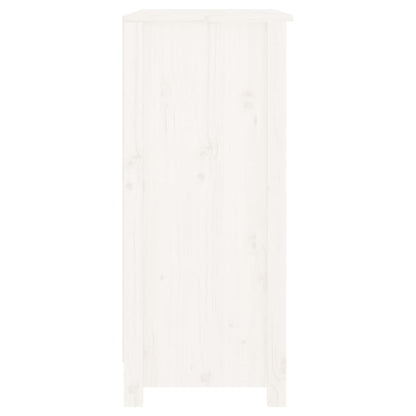 Credenza Bianca 70x35x80 cm in Legno Massello di Pino - homemem39