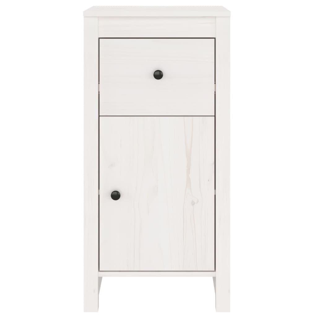 Credenze 2 pz Bianche 40x35x80 cm in Legno Massello di Pino - homemem39