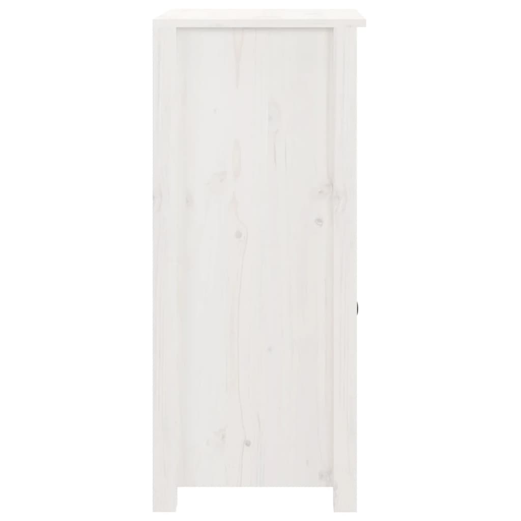 Credenze 2 pz Bianche 40x35x80 cm in Legno Massello di Pino - homemem39