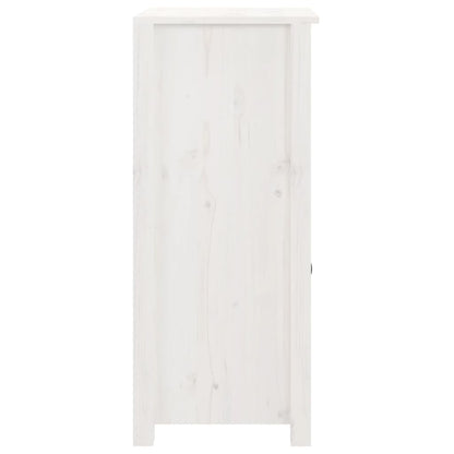 Credenze 2 pz Bianche 40x35x80 cm in Legno Massello di Pino - homemem39