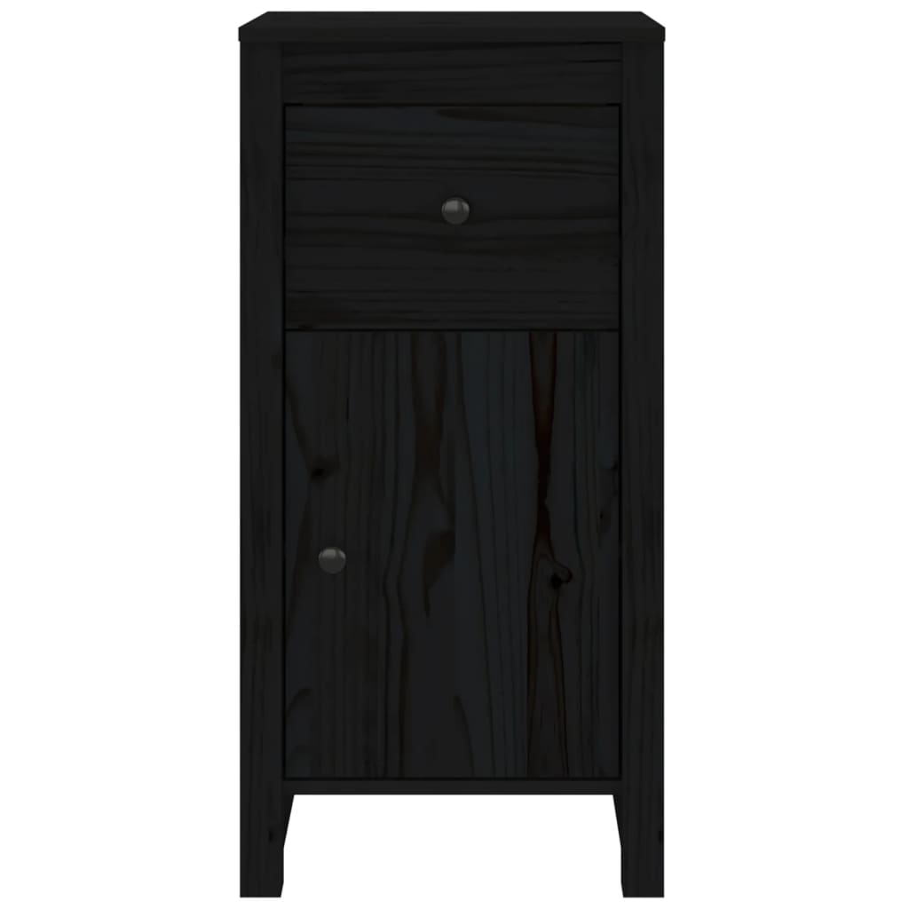 Credenze 2 pz Nere 40x35x80 cm in Legno Massello di Pino - homemem39