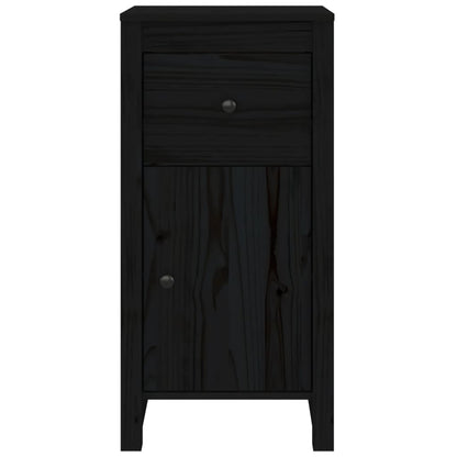 Credenze 2 pz Nere 40x35x80 cm in Legno Massello di Pino - homemem39