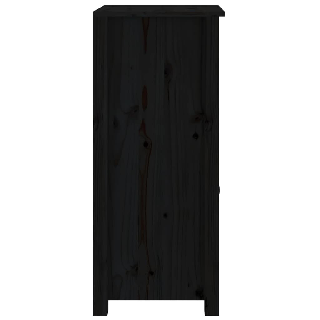 Credenze 2 pz Nere 40x35x80 cm in Legno Massello di Pino - homemem39