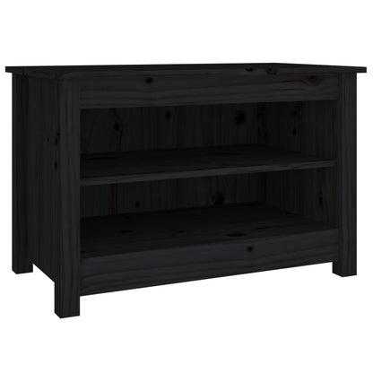Scarpiera Nera 70x38x45,5 cm in Legno Massello di Pino - homemem39