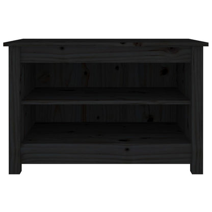 Scarpiera Nera 70x38x45,5 cm in Legno Massello di Pino - homemem39