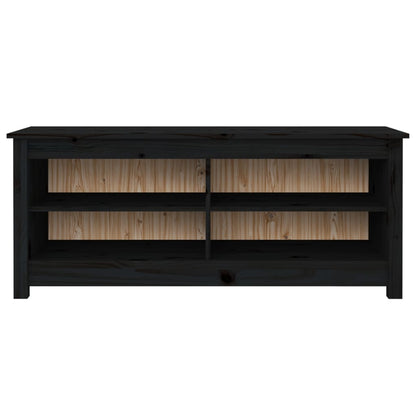 Scarpiera Nera 110x38x45,5 cm in Legno Massello di Pino - homemem39